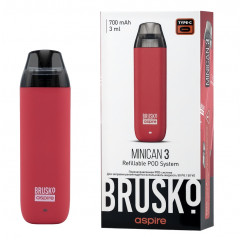 Перезаправляемая Под-Система Бруско Миникан 3 (Brusko Minican 3) 700 mah, Светло Красный